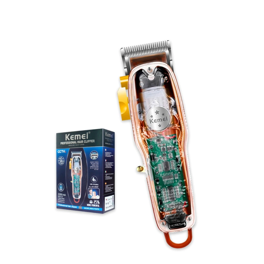 MAQUINA DE CORTE KEMEI TRANSPARENTE 2706-PG (TRANSPARENTE)