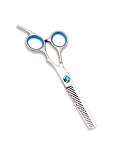 TIJERA PELUQUERíA PUNTO AZUL C/TORNILLO ENTRESACAR (1 UNIDAD - BLISTER)