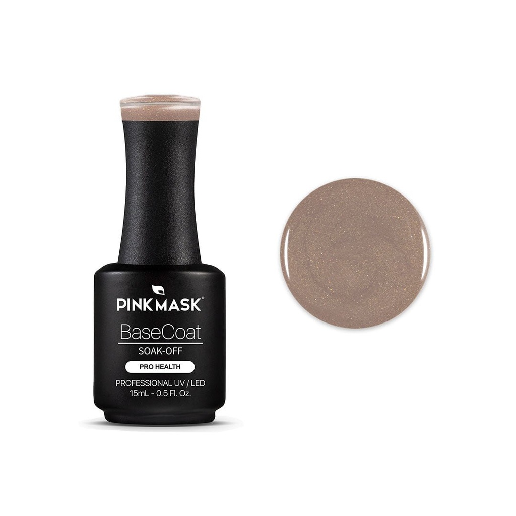 [44877] RUBBER BASE COAT SPARKLY SAND (15 ML - FRASCO) PINK MASK