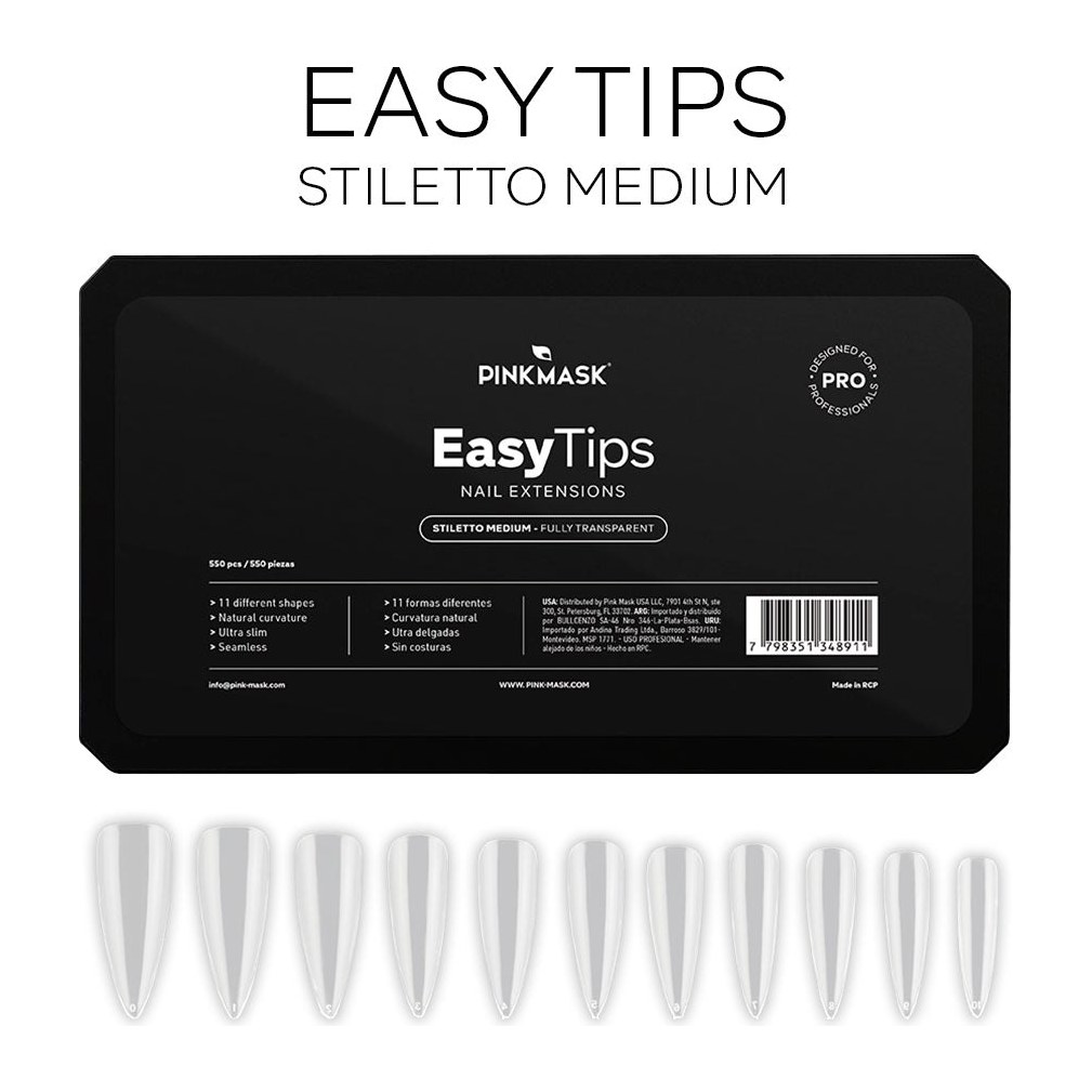 [48512] EASY TIPS STILETTO MEDIUM SIZE 5 (50 PCS - BOLSA) PINK MASK