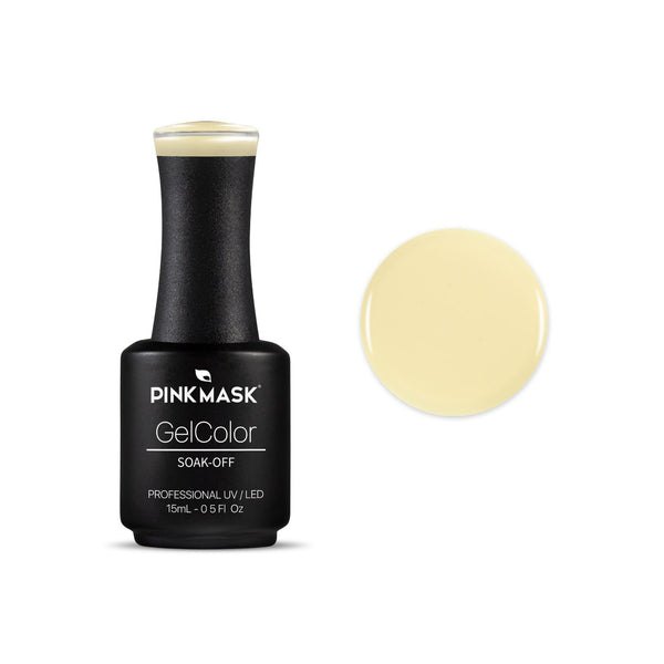 [45865] ESMALTE GEL UV LED SWEET YELLOW COL.SWEET (AMARILLO - 15 ML - FRASCO) PINK MASK