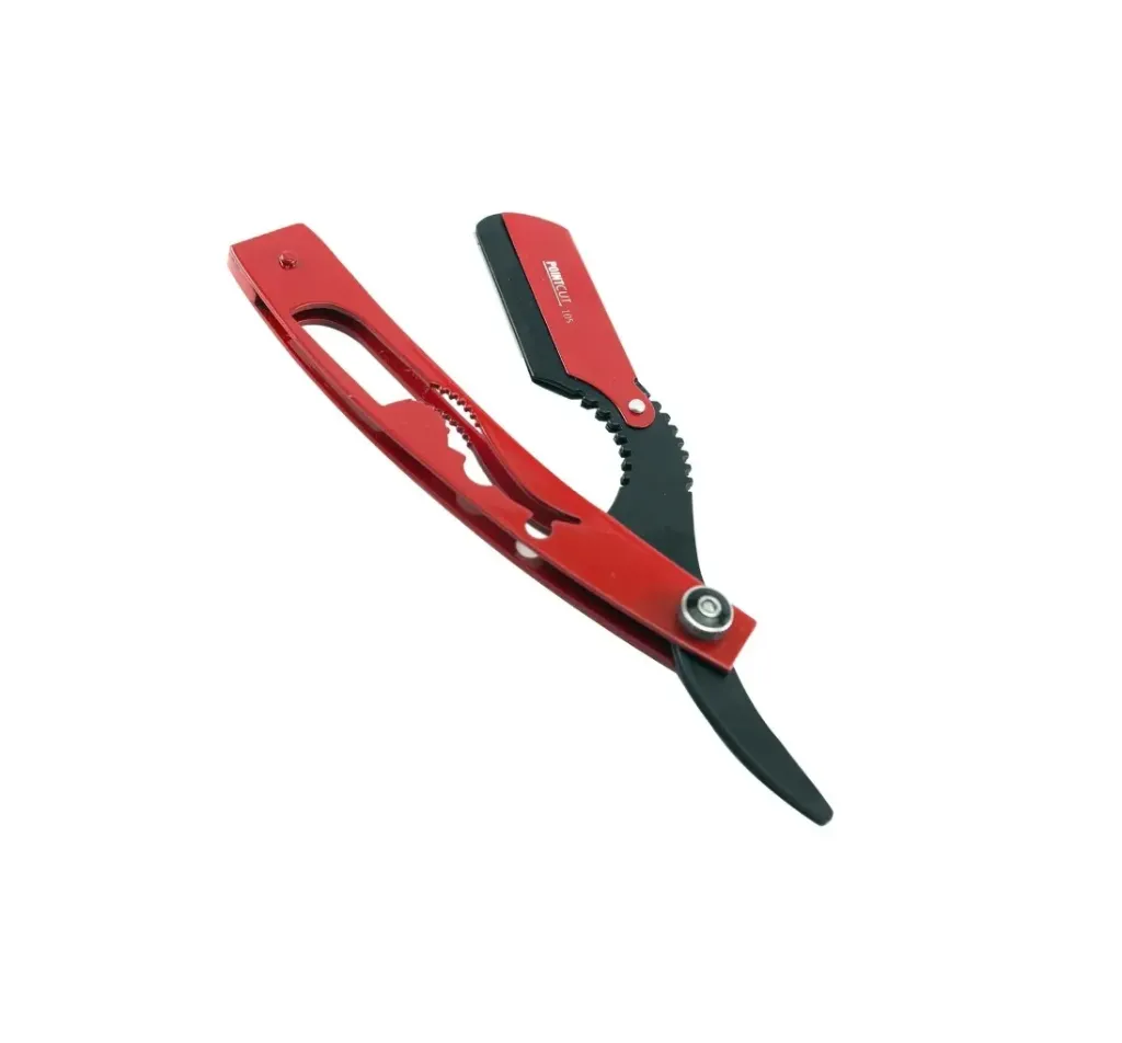 NAVAJA BARBERO 3 CUERPOS MANGO POLIMERO  (1 UND - BOLSA)