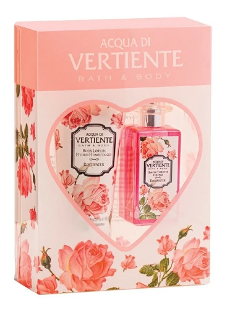 ESTUCHE CORAZON  ROSEWATER  (EDT 50ML + BODY LOTION 100G)
