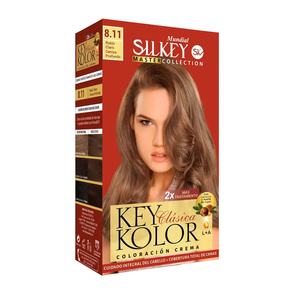KEY KOLOR CLASICA RUBIO CLARO CENIZA PROFUNDO (8.11 - KIT) SILKEY