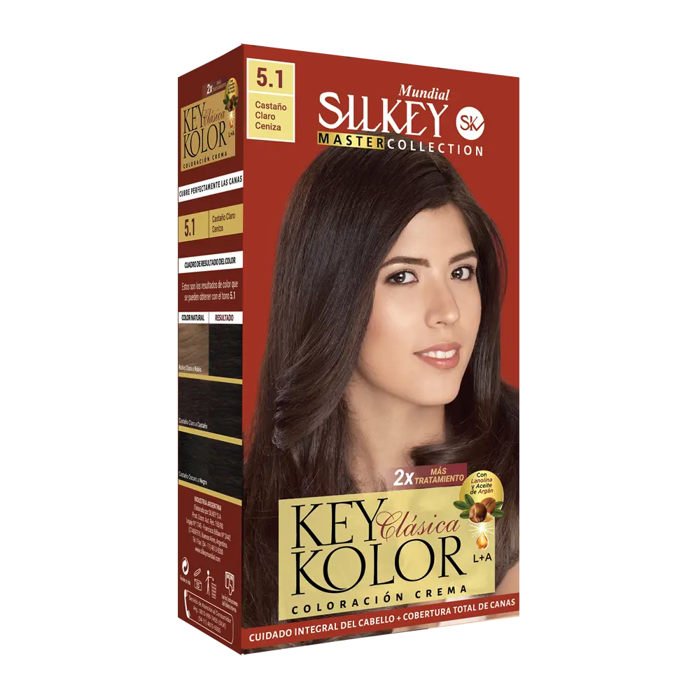 KEY KOLOR CLASICA KIT  CASTAÑO CLARO CENIZA (5.1 - KIT)