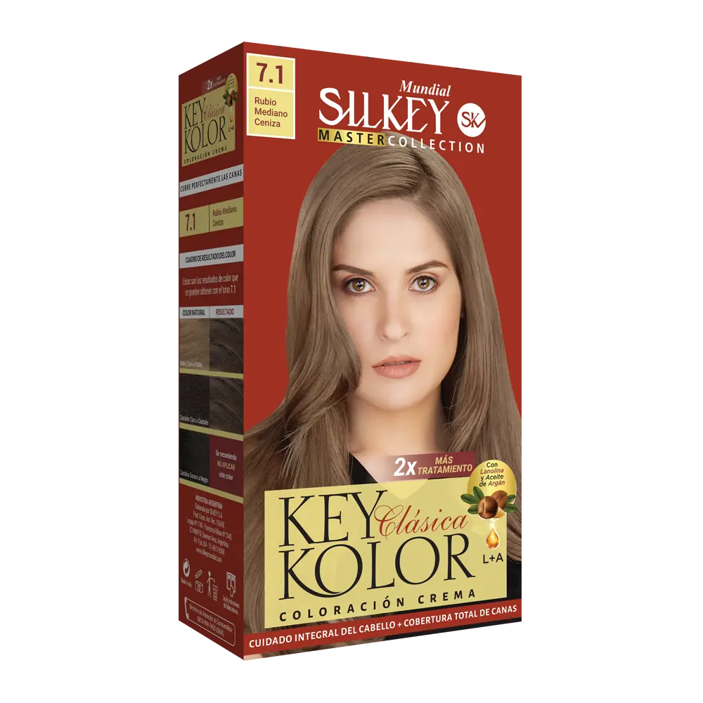 KEY KOLOR CLASICA KIT  RUBIO MEDIANO CENIZA (7.1 - KIT)