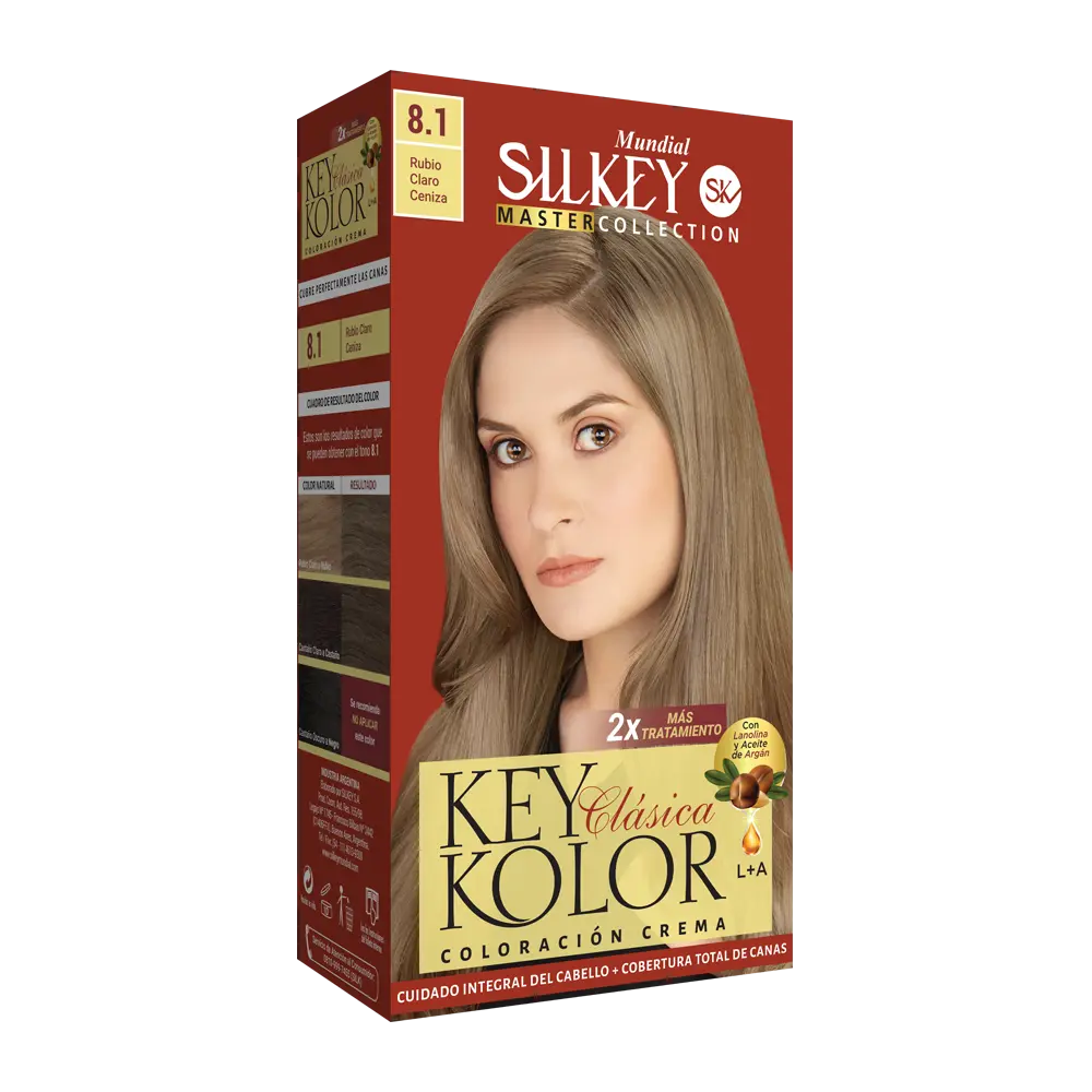 KEY KOLOR CLASICA RUBIO CLARO CENIZA (8.1 - KIT)