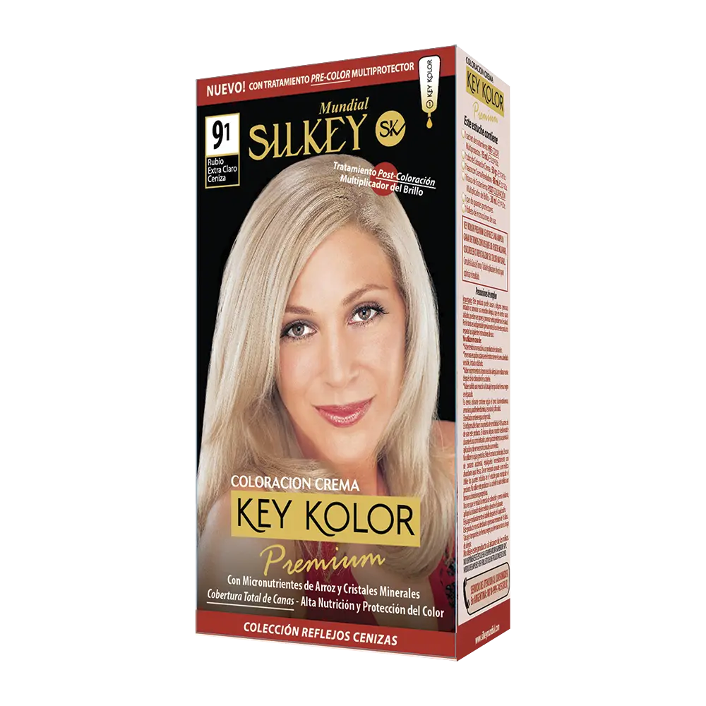 KEY KOLOR PREMIUM KIT  RUBIO EXTRA CLARO CENIZA (9.1 - KIT)
