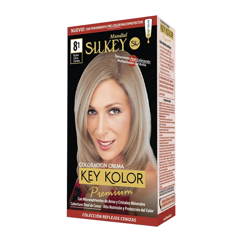 KEY KOLOR PREMIUM KIT RUBIO CLARO CENIZA (8.1 - KIT)