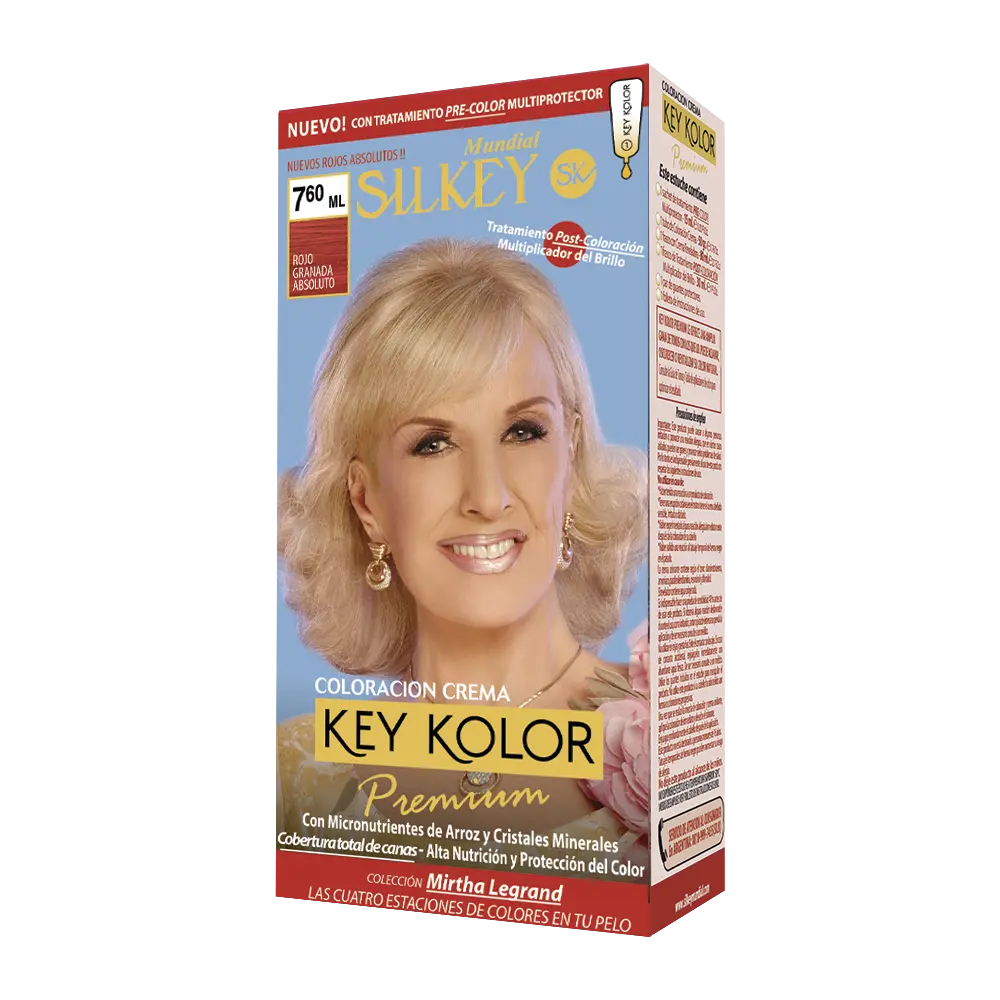 KEY KOLOR PREMIUM KIT  ROJO GRANADA ABSOLUTO COLECCION MIRTHA LEGRAND  (7.6 - KIT)