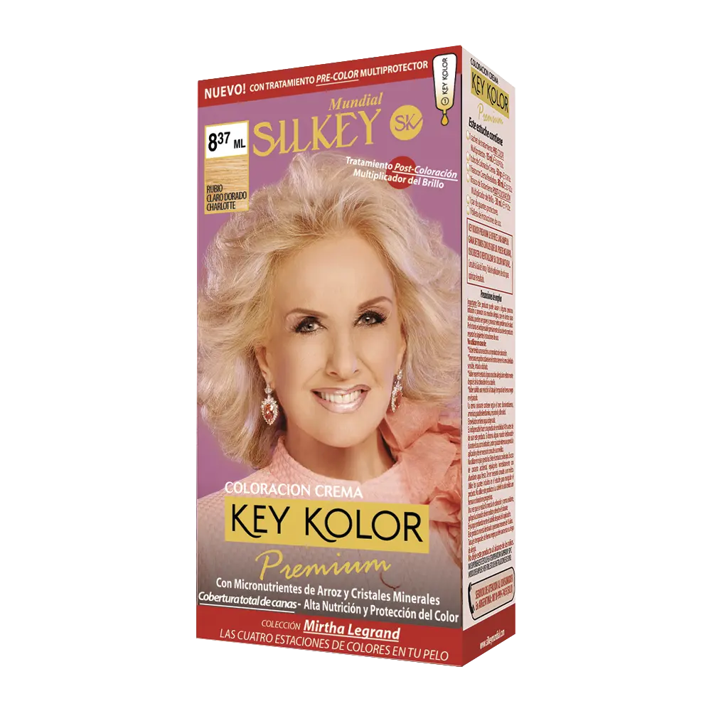 KEY KOLOR PREMIUM KIT  RUBIO CLARO DORADO CHARLOTTE COLECCION ML (8.37 - KIT)