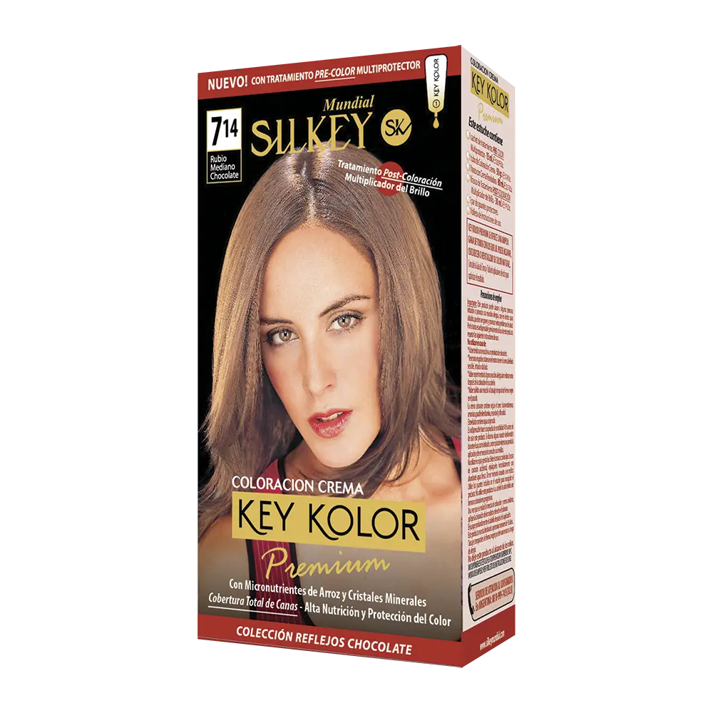 KEY KOLOR PREMIUM KIT  RUBIO MEDIANO CHOCOLATE  (7.14 - KIT)