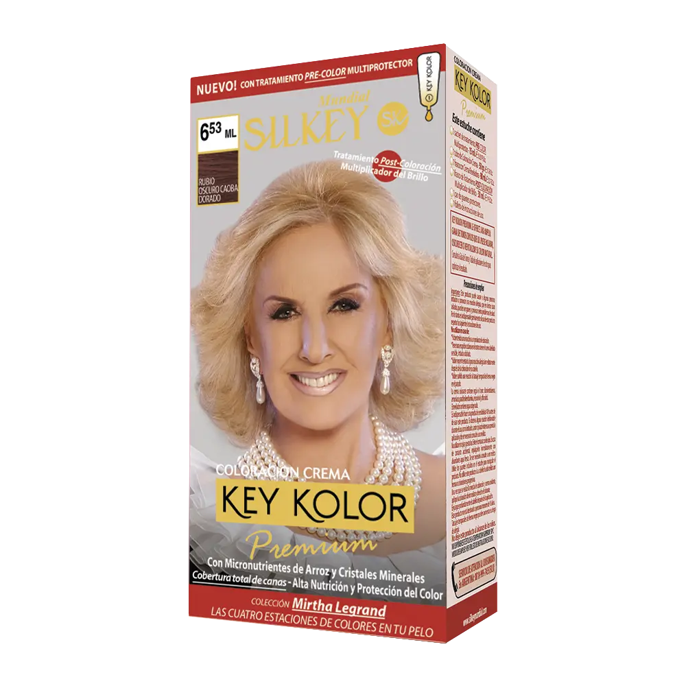 KEY KOLOR PREMIUM KIT  RUBIO OSCURO CAOBA DORADO COLECCION MIRTHA LEGRAND (6.53 - KIT)