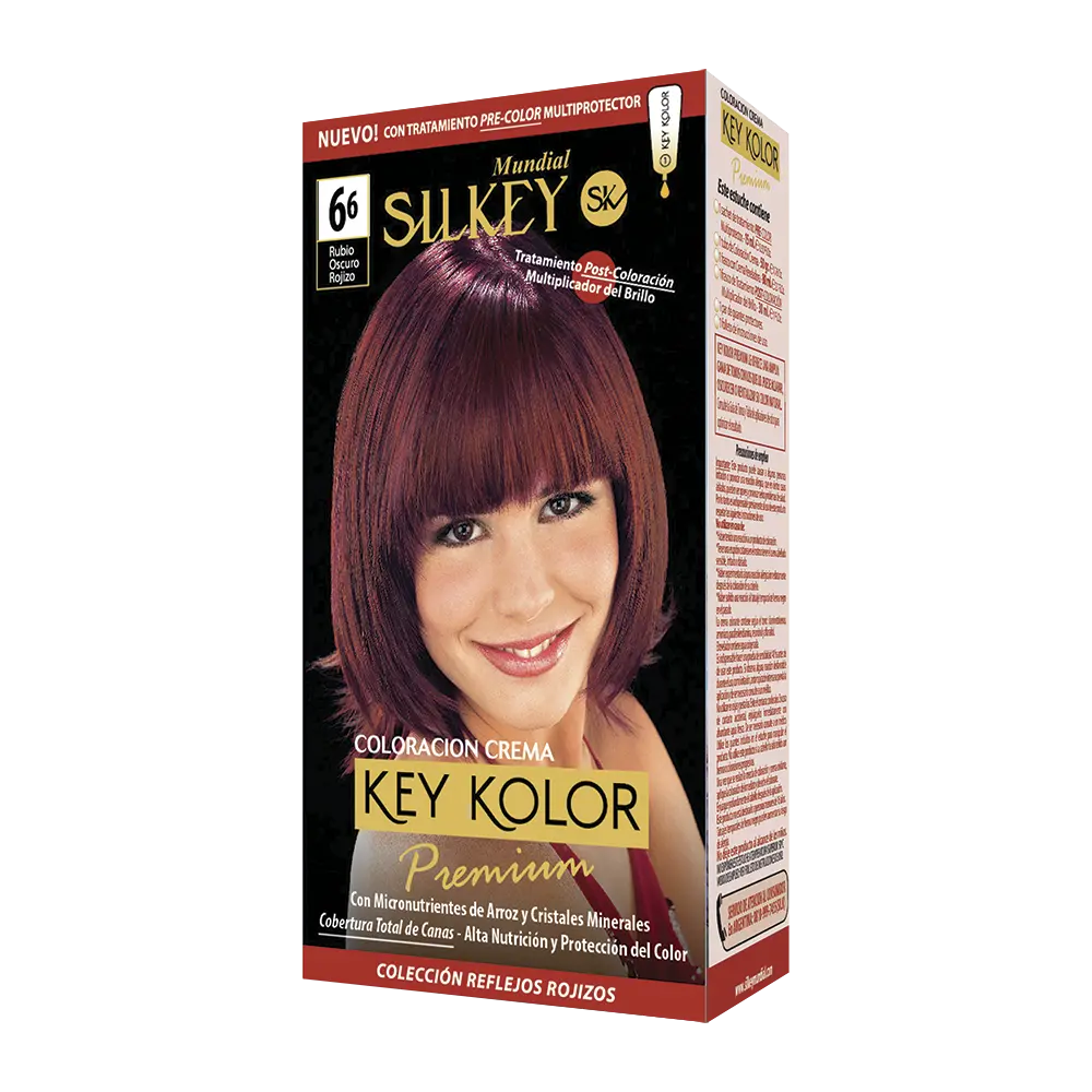 KEY KOLOR PREMIUM KIT  RUBIO OSCURO ROJIZO (6.6 - KIT)