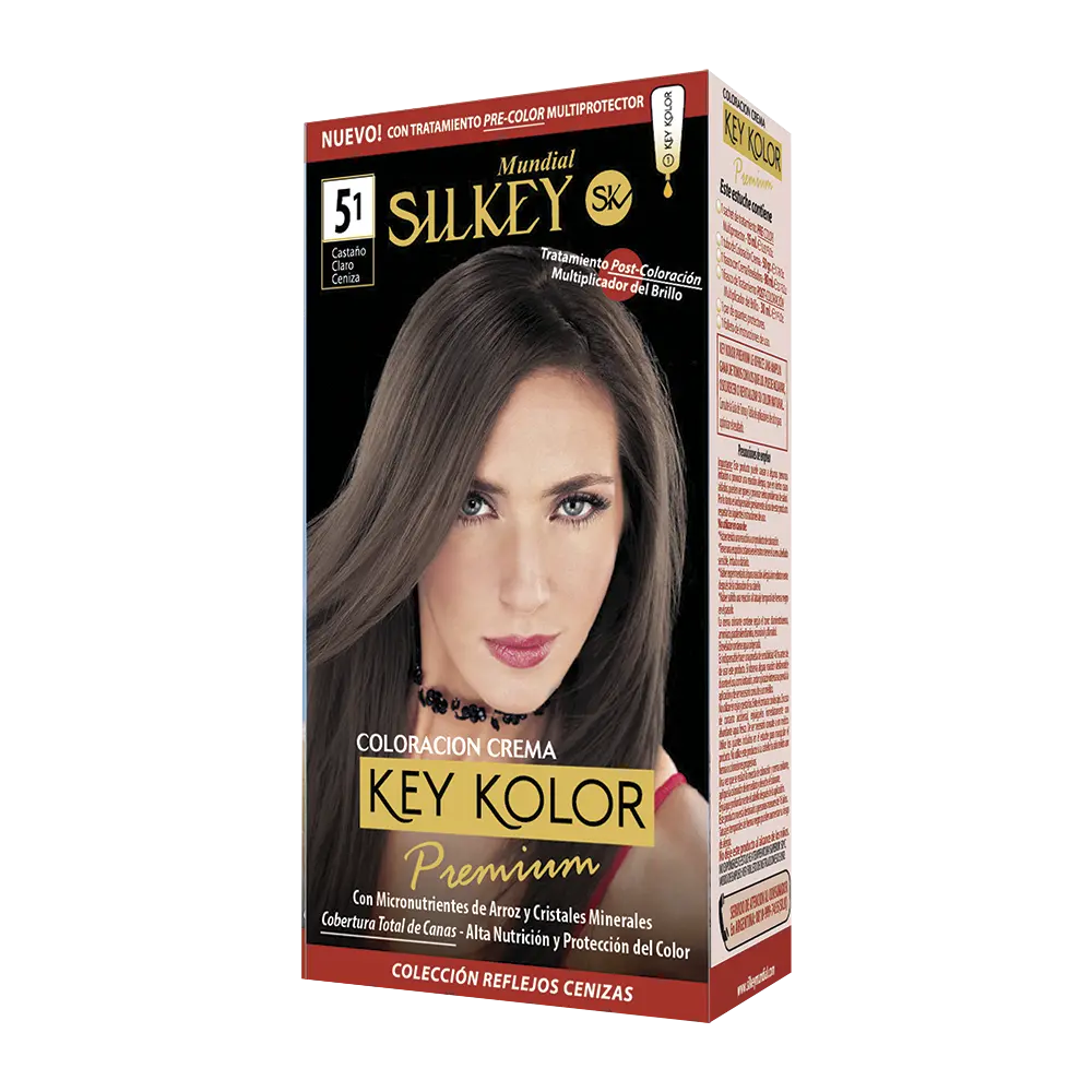 KEY KOLOR PREMIUM KIT CASTANIO CLARO CENIZA (5.1 - KIT)
