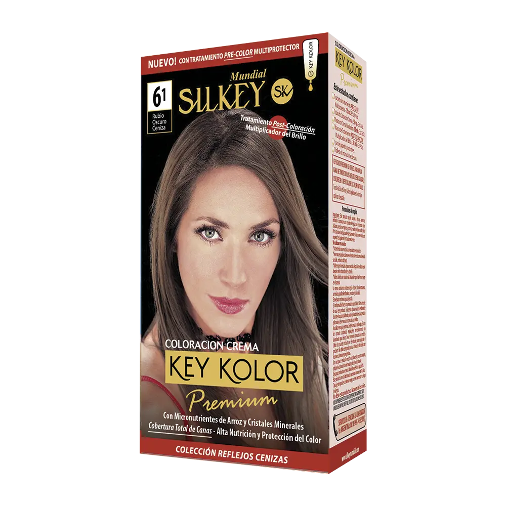 KEY KOLOR PREMIUM KIT RUBIO OSCURO CENIZA (6.1 - KIT)
