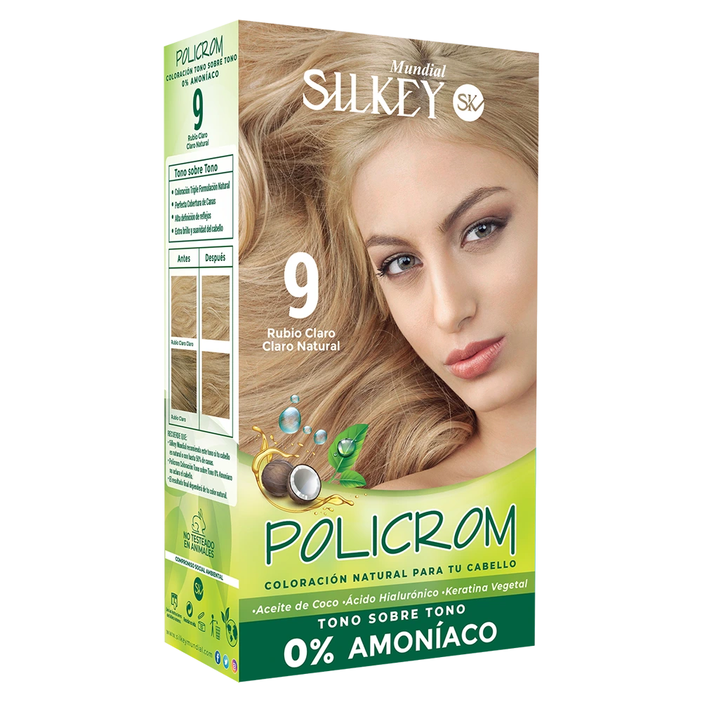 POLICROM RUBIO CLARO CLARO NATURAL COLORACION SIN AMONIACO (9 - KIT)