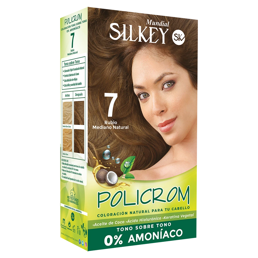 POLICROM RUBIO MEDIANO NATURAL COLORACION SIN AMONIACO (7 - KIT)