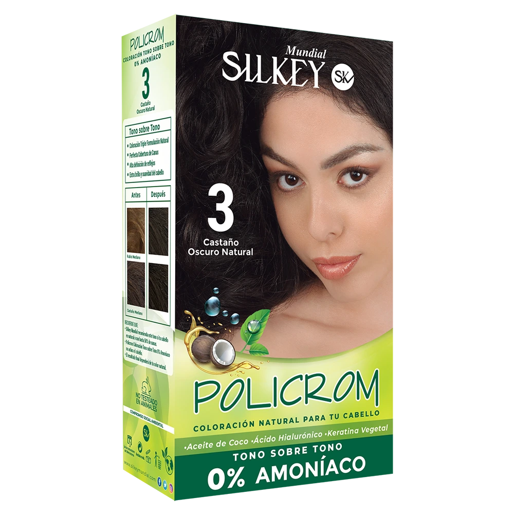 POLICROM TONO SOBRE TONO 3 (CASTAÑO OSCURO NATURAL - 35 GR - CAJA)