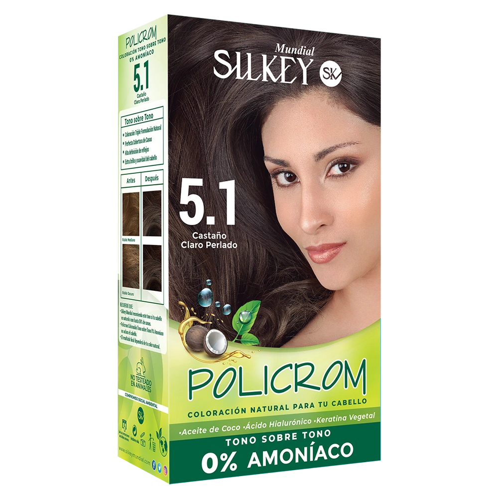 POLICROM TONO SOBRE TONO 5.1 (CASTAÑO CLARO PERLADO - 35 GR - CAJA)