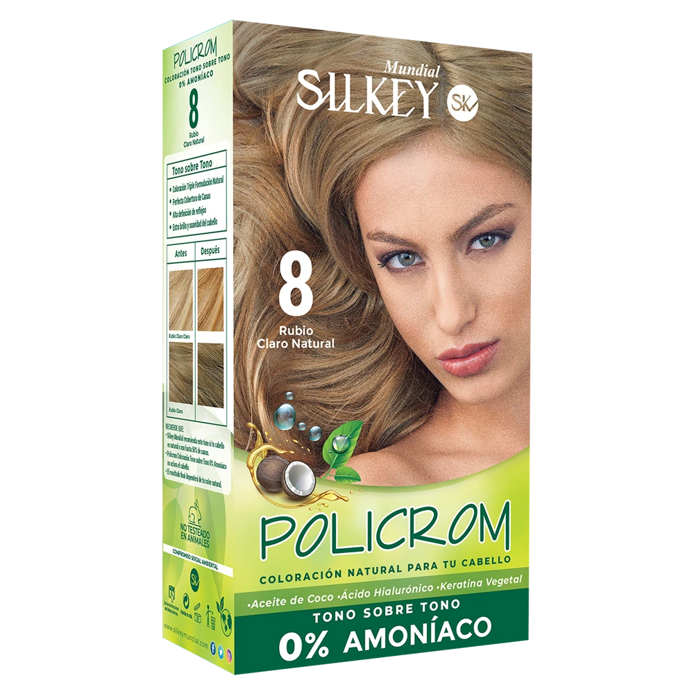 POLICROM TONO SOBRE TONO 8 (RUBIO CLARO NATURAL - 35 GR - CAJA)