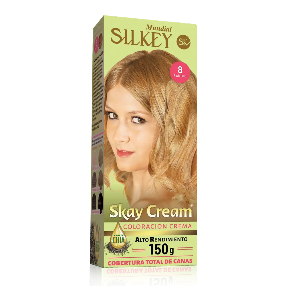 COLORACION CREMA SKAY CREAM  RUBIO CLARO (8 - REVELADOR DE COLOR + COLORACION EN CREMA)