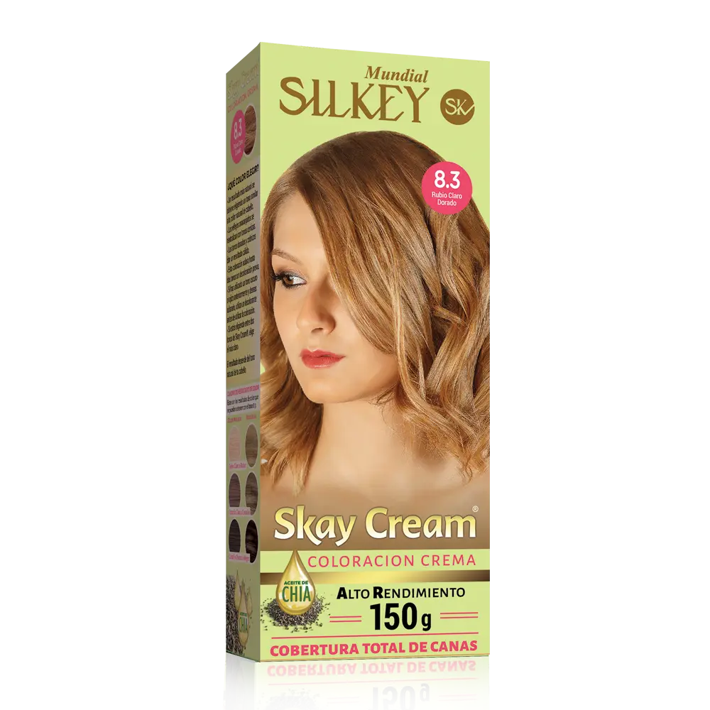 COLORACION CREMA SKAY CREAM  RUBIO CLARO DORADO (8.3 - REVELADOR DE COLOR + COLORACION EN CREMA)