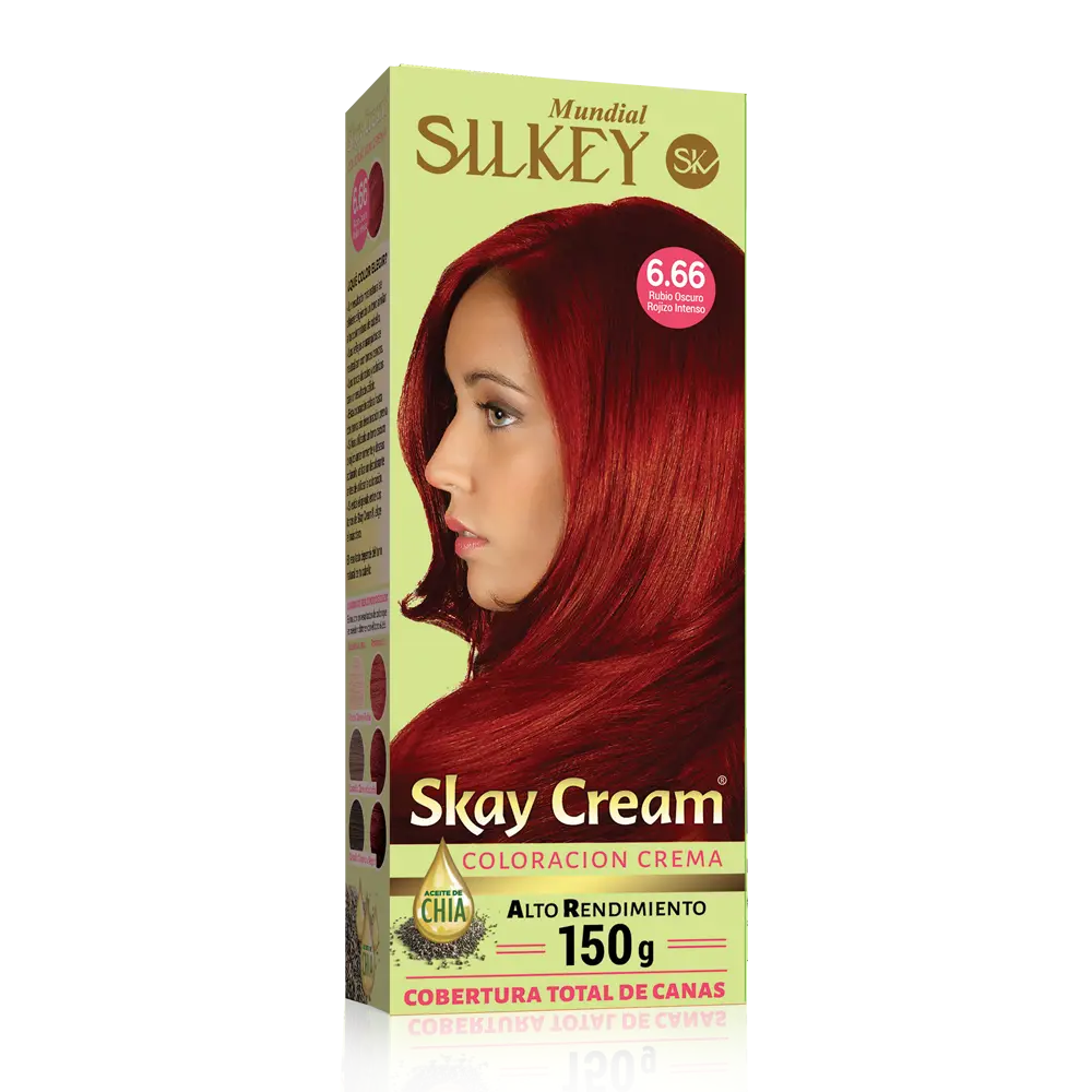 COLORACION CREMA SKAY CREAM  RUBIO OSCURO ROJIZO INTENSO (6.66 - REVELADOR DE COLOR + COLORACION EN CREMA)