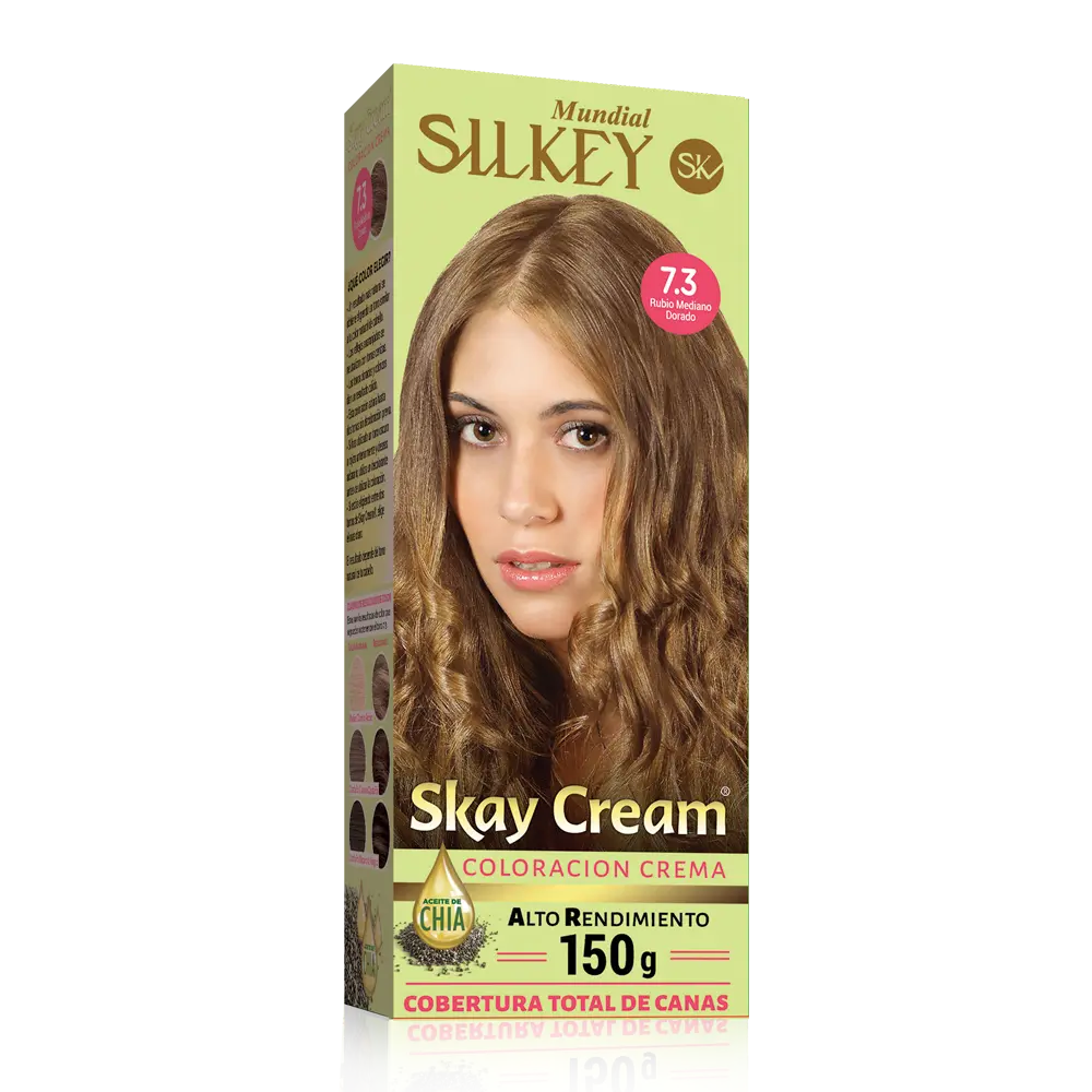 COLORACION CREMA SKAY CREAM RUBIO MEDIANO DORADO (7.3 - REVELADOR DE COLOR + COLORACION EN CREMA)