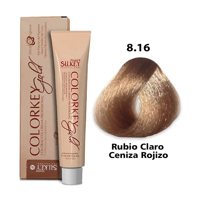 COLORKEY GOLD RUBIO CLARO CENIZA ROJIZO (8.16 - 60 GR - POMO)