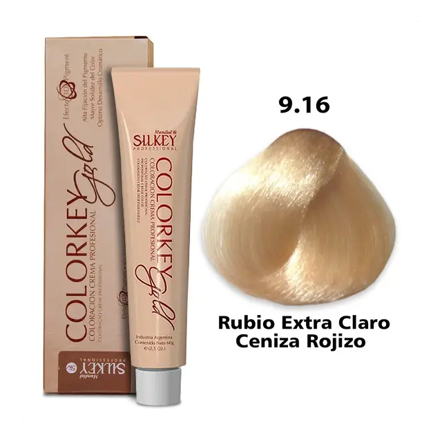 COLORKEY GOLD RUBIO EXTRA CLARO CENIZA ROJIZO (9.16 - 60 GR - POMO)