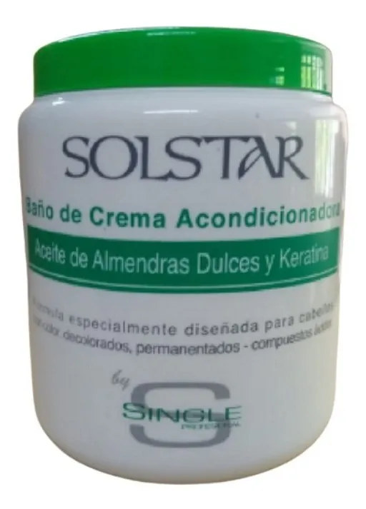SOLSTAR BAÑO DE CREMA ACONDICIONADOR(ACEITE DE ALMENDRAS DULCES Y KERATINA) (1KG - POTE)