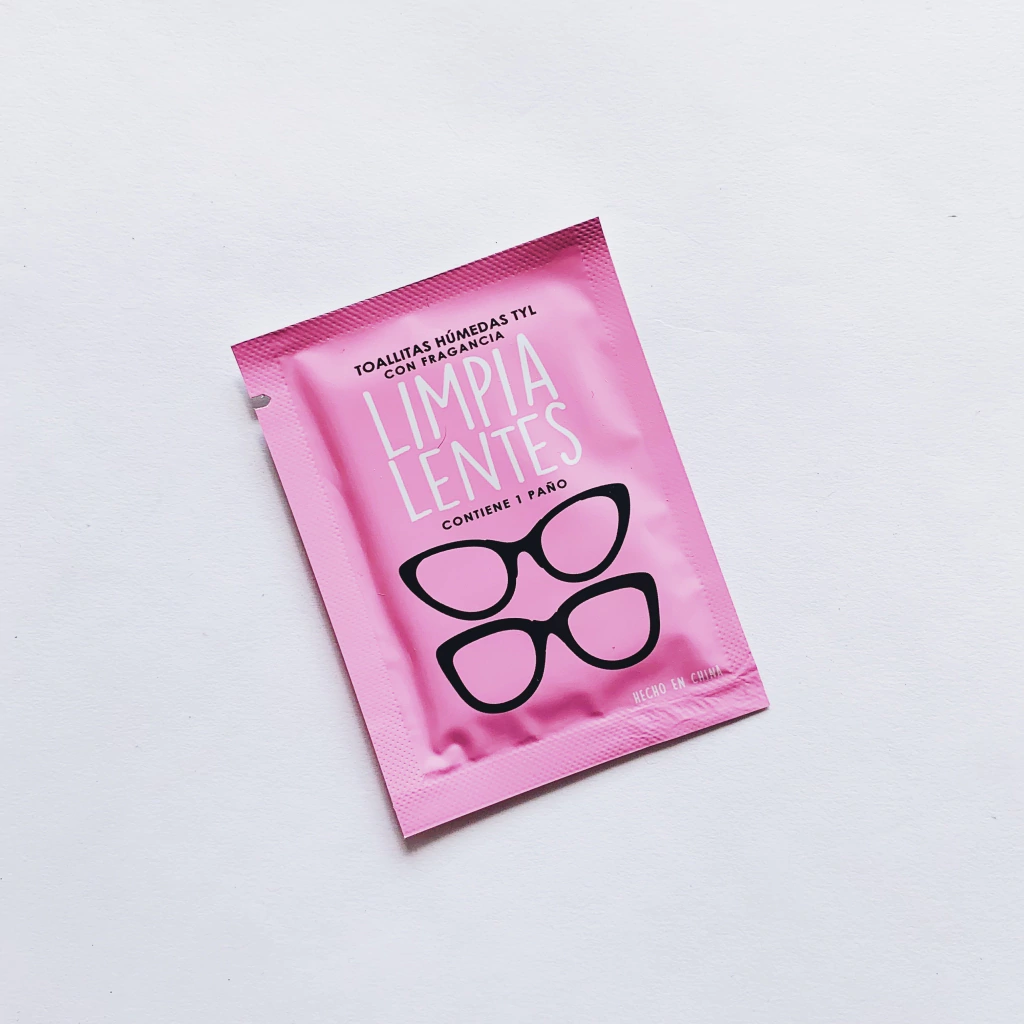 LIMPIALENTES  (ROSA - 1 PAÑO - BOLSA)