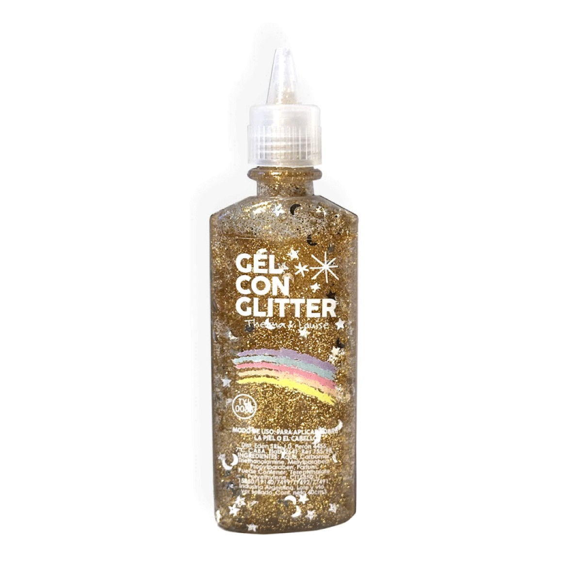 GEL CON GLITTER (DORADO - 40 CC - FRASCO)