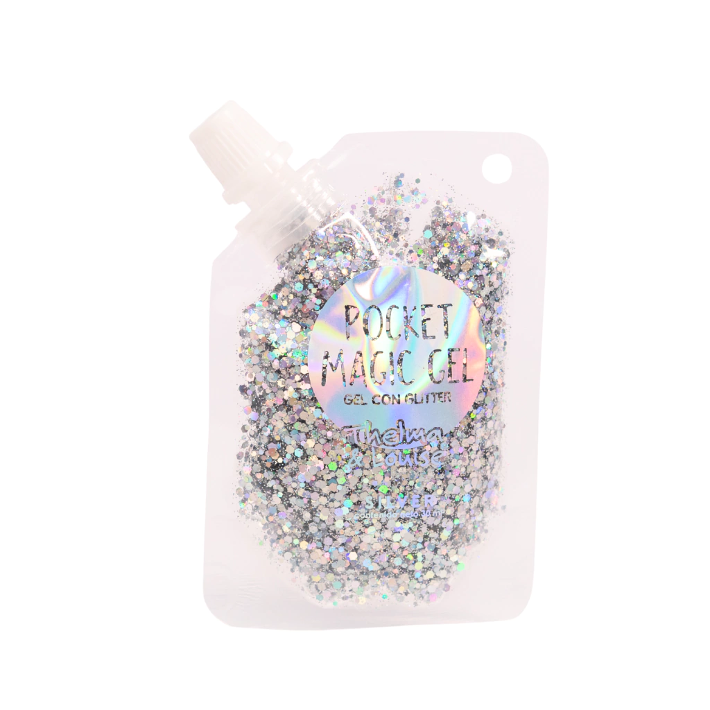 GEL CON GLITTER (PLATA - 1 UND - BOLSA)