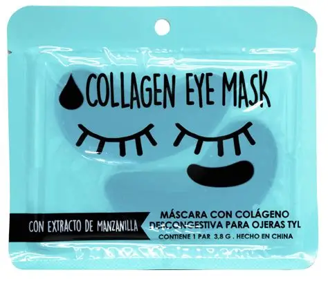 MASCARA CON COLAGENO PARA OJERAS  (BLACK - 1 PAR  - BOLSA)