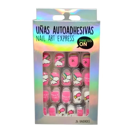 UÑAS AUTOADHESIVAS ARCO IRIS (24 UND - CAJA) THELMA Y LOUISE