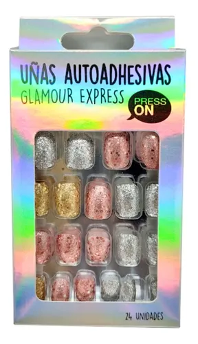 UÑAS AUTOADHESIVAS BRILLOS (24 UND - CAJA)