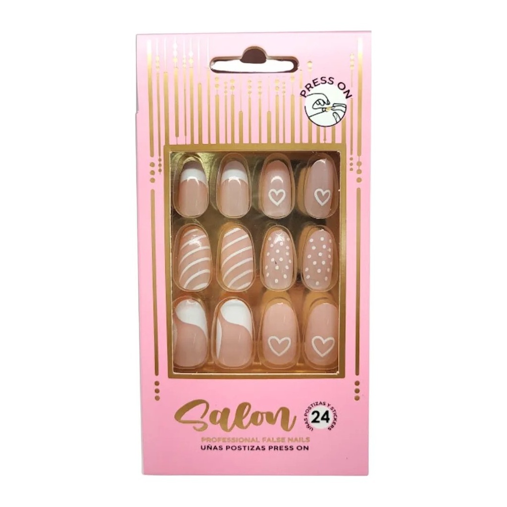 [46786] UÑAS POSTIZAS SALON FRANCESA (24 UND - CAJA) THELMA Y LOUISE