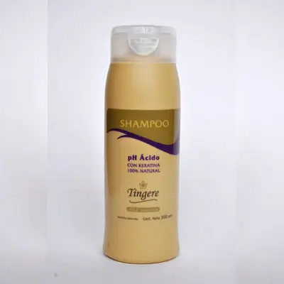 SHAMPOO TINGERE PH ACIDO (CON KERATINA 100% NATURAL) (300 CC. - BOTELLA)