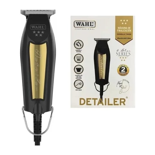 [45049] DETAILER BLACK/GOLD TRIMMER ELECTRICO CUCHILLA T-WIDE (NEGRA - 1 UND - CAJA) WAHL