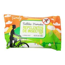TOALLITAS  HUMEDAS  REPELENTE DE  INSECTOS FAMILY (10 UND - BOLSA)