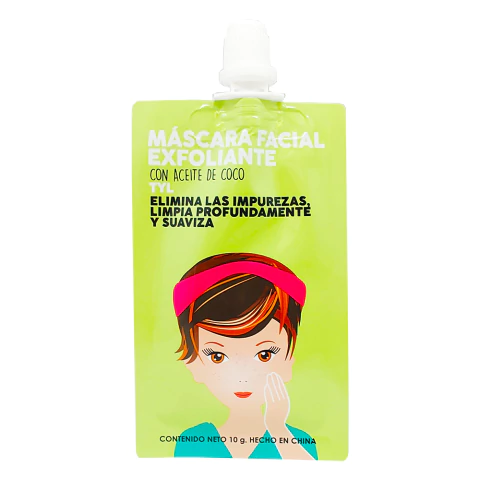 MÁSCARA EXFOLIANTE FACIAL CON ACEITE DE COCO (10 GR - POUCH)