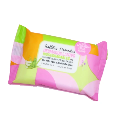 TOALLITAS DESMAQUILLANTES BIO DEGRADABLES (8 UND)