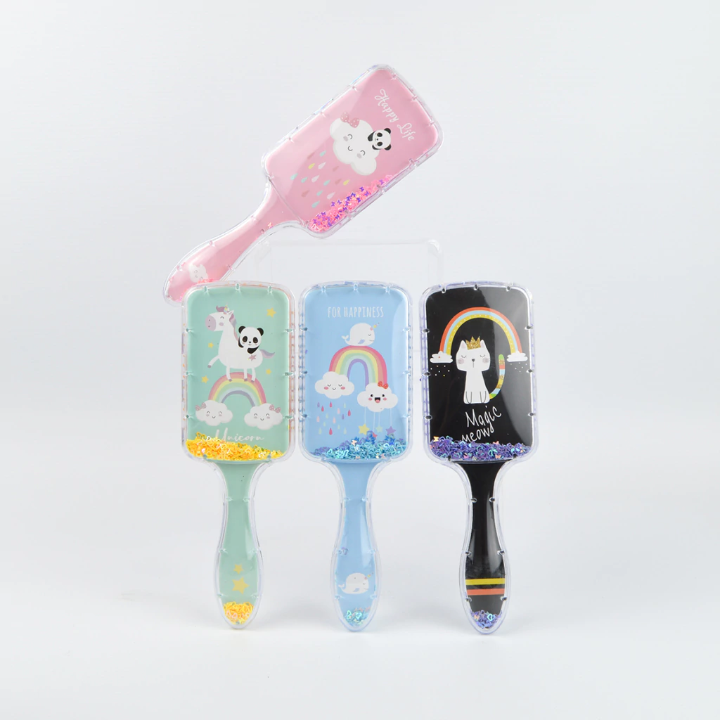 CEPILLO GRANDE HAPPINESS C/BRILLOS (1 UND - BOLSA)