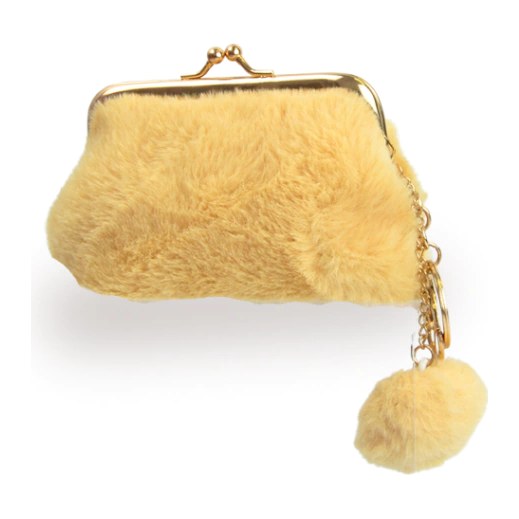 MONEDERO + LLAVERO  PELUCHE C/ POMPON (BEIGE - 1 UND - BOLSA) THELMA Y LOUISE