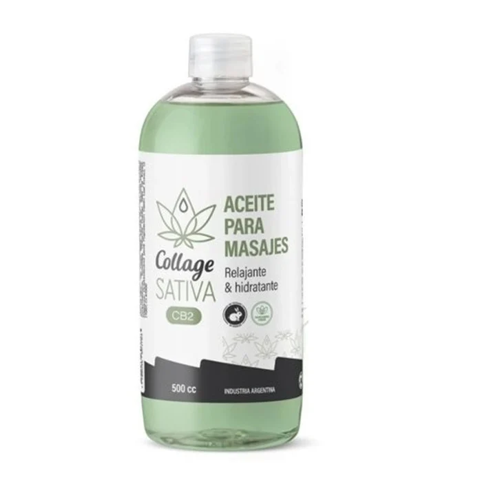 ACEITE PARA MASAJES SATIVA CB2 RELAJANTE (500 CC - FRASCO)