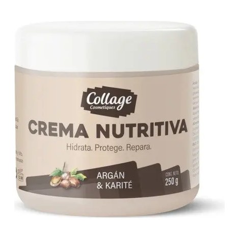 [47990] CREMA NUTRITIVA CON ARGAN OIL Y MANTECA DE KARITE (250 G - POTE) CERAS COLLAGE