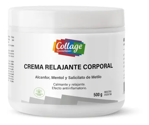 CREMA RELAJANTE CORPORAL ALCANFOR, MENTOL Y SALICILATO DE METILO (500 GRS - POTE)