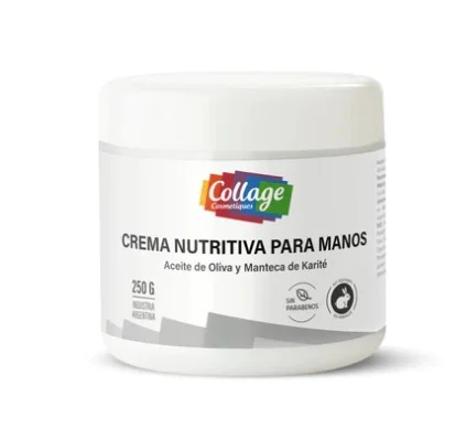 CREMA NUTRITIVA PARA MANOS CON ACEITE DE OLIVA Y KARITE (250 GR - POTE)